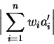 \begin{displaymath}\Big\vert\sum_{i=1}^n w_i a_i'\Big\vert
\end{displaymath}